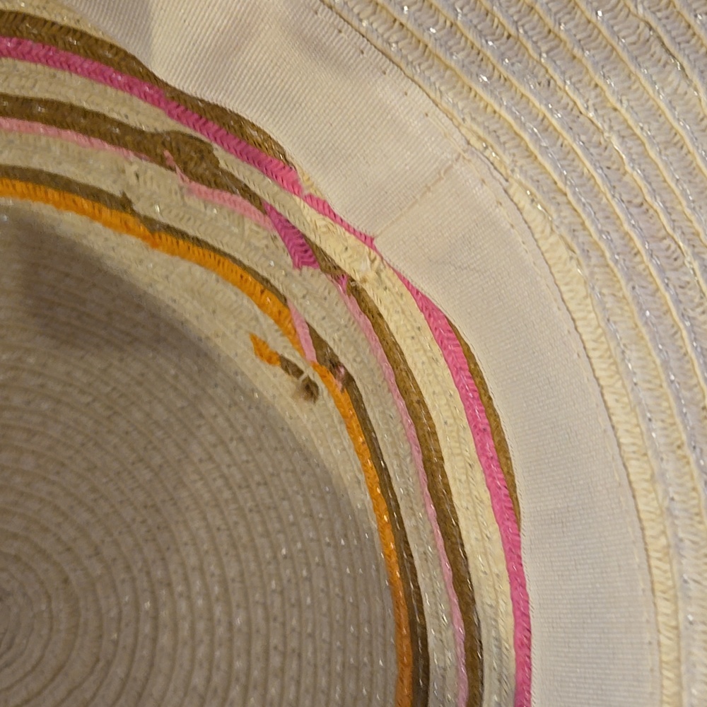 New Shiraleah Chicago Striped Natural Beige Sun Hat - Picture 6 of 7